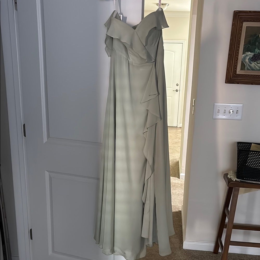 JJs House Green Empire Waist Backless Gown
